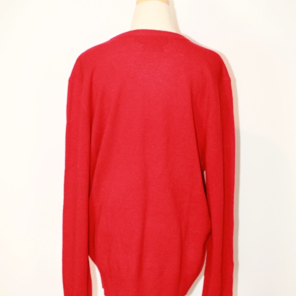Polo by Ralph Lauren Red Wool V-Neck Sweater (XL) - Picture 2 of 5